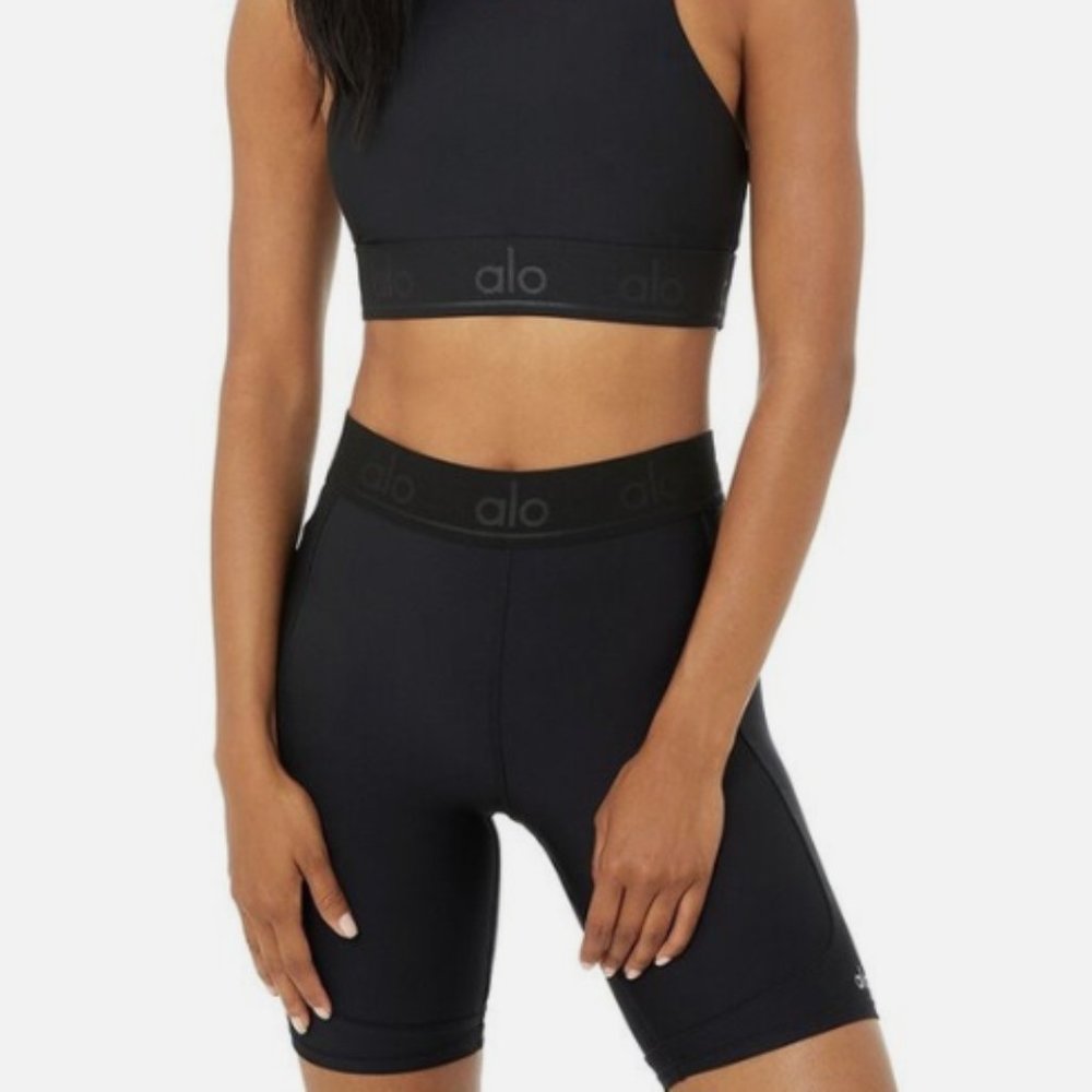 Alo Yoga Limited Edition Rider Biker Shorts Black Sz S